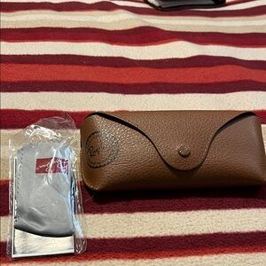 Ray-Ban Brown Leather Glasses Case